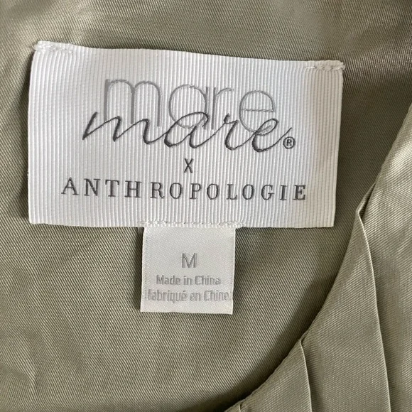 Mare Mare x Anthropologie Pleated Structured Swing Tank Top Moss Size Medium - Picture 6 of 6